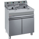 Electric fryer 2 tanks of 14 liters on cabinet