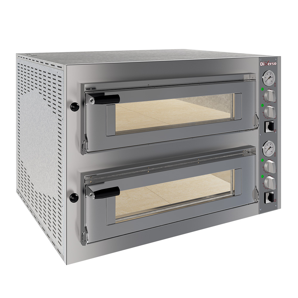 Electric oven 2x 4 pizzas diam.350mm, 2 chambers