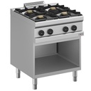 4-burner gas stove, on open cabinet