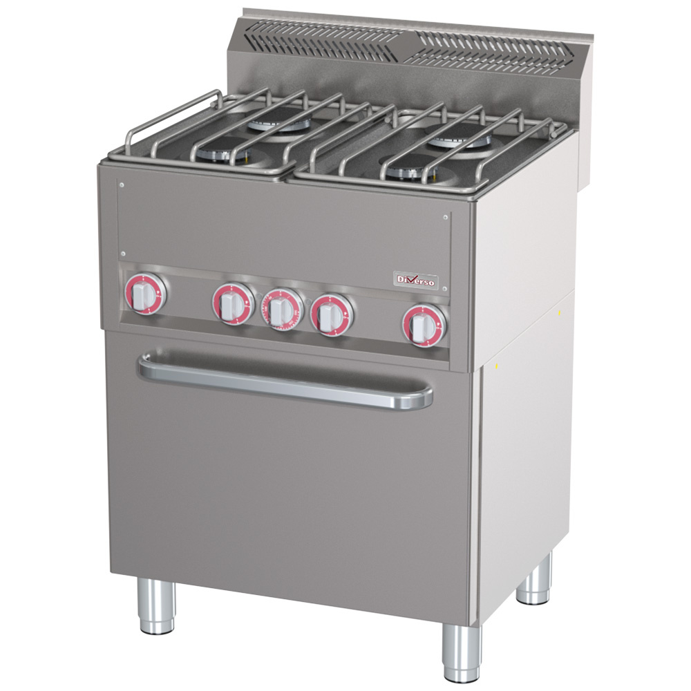 4-burner stove on GN1/1 convection oven
