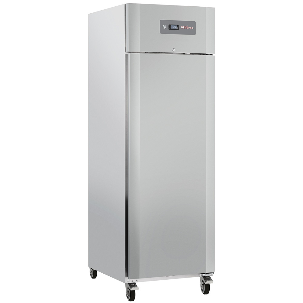 Ventilated freezer cabinet 600 Lit. 1 GN 2/1 door, on wheels, 2 with brakes