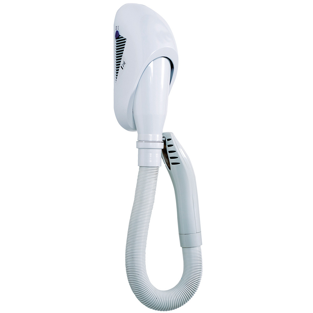Wall-mounted electronic hair dryer, white