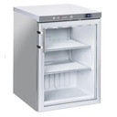 Static freezer, glass door, 200 liters - stainless steel