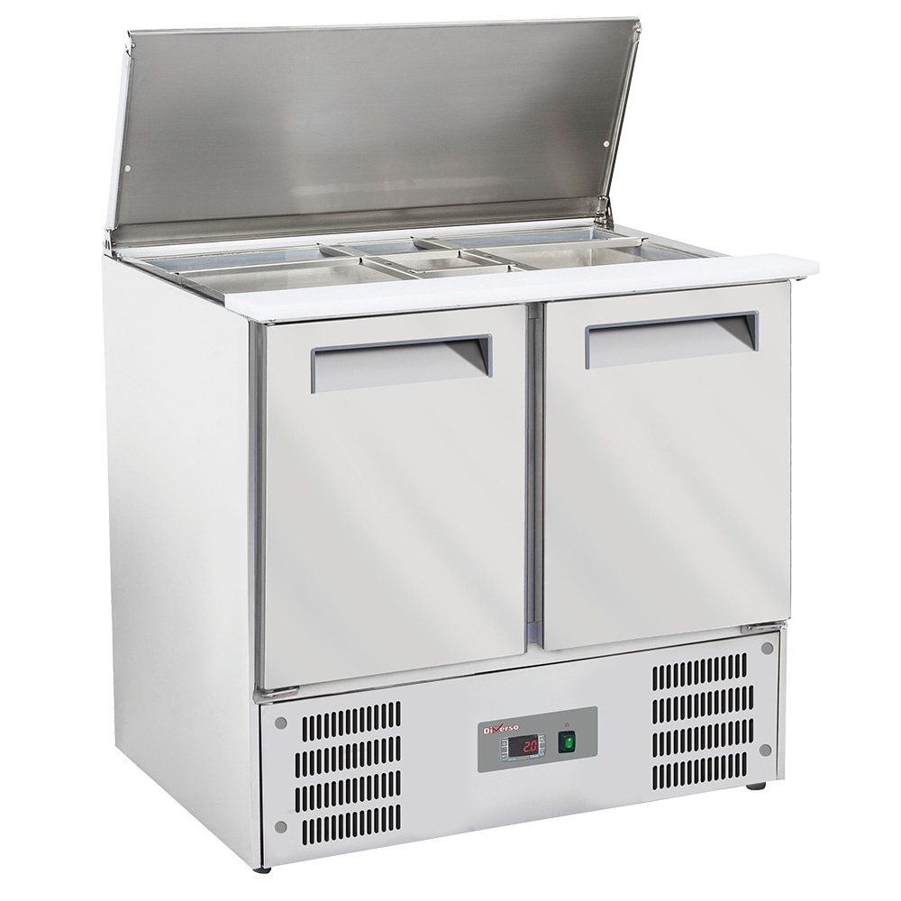 Saladette with lid 2x GN1/1+3x GN 1/6-150 mm + reserve 2 GN 1/1 doors