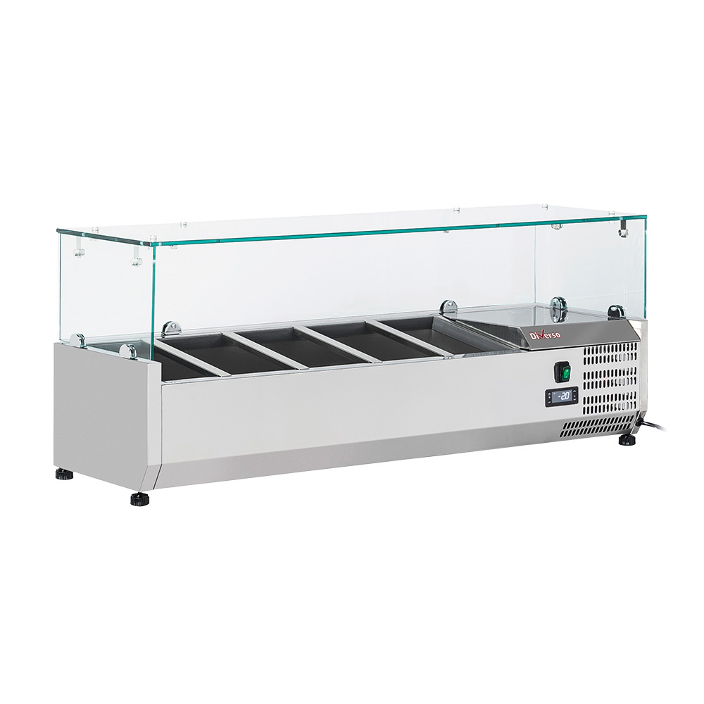 Refrigerated structure 5x GN 1/4 - 150 mm, with glass