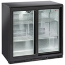 Ventilated “rear bar” bottle cooler, 2 sliding glass doors