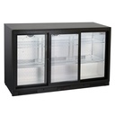 Ventilated bottle cooler, 3 sliding glass doors