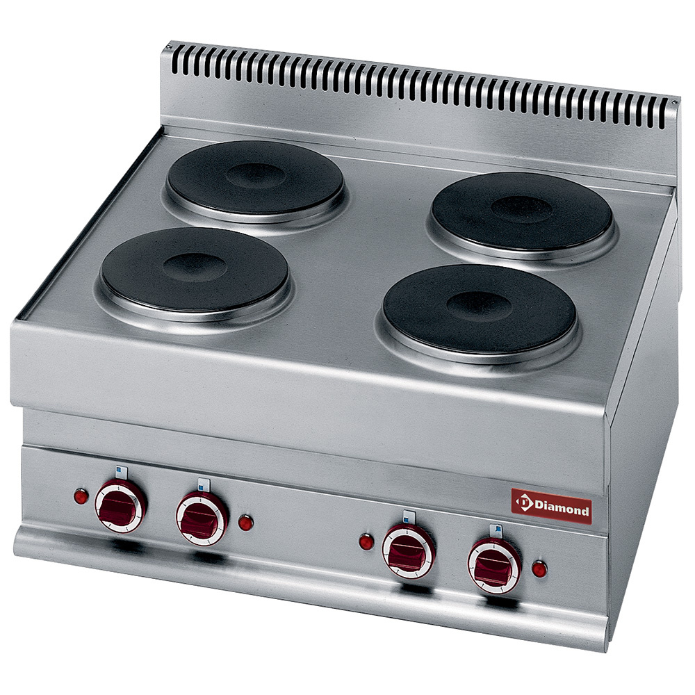 Electric range 4 round cooking plates -top- "Alpha 650"