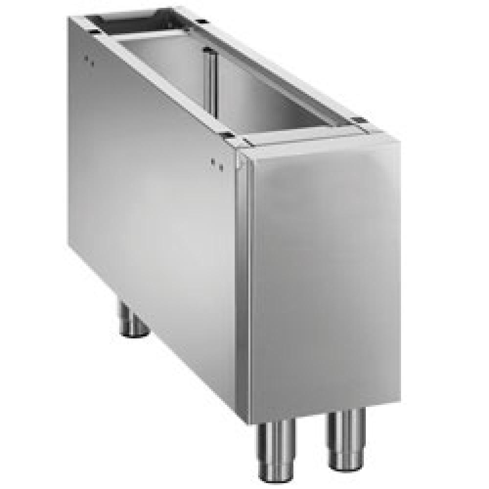 Closed base on removable feet in stainless steel