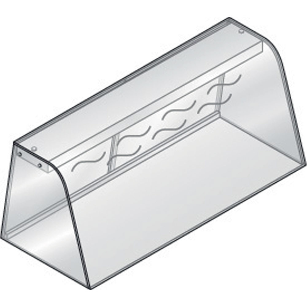 Display with warming elements (by resistance) closed with sliding doors