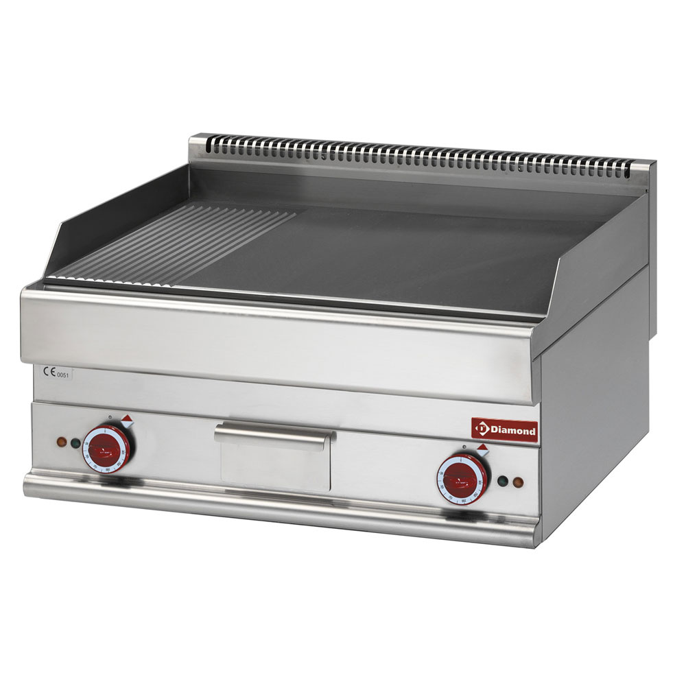 Electric cooking plate 2/3 flat and 1/3 ribbed -top- "Alpha 650"