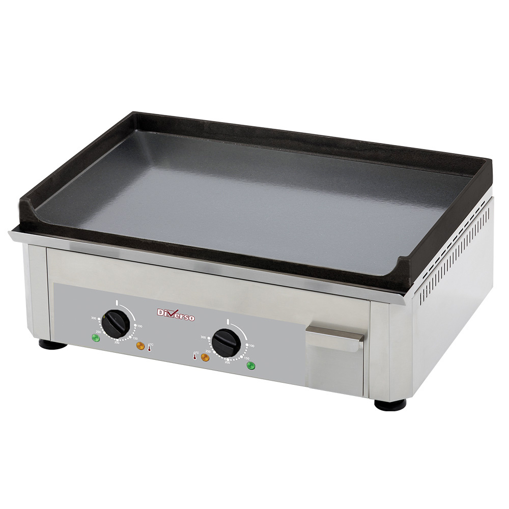 Electric griddle plate, double, enamelled