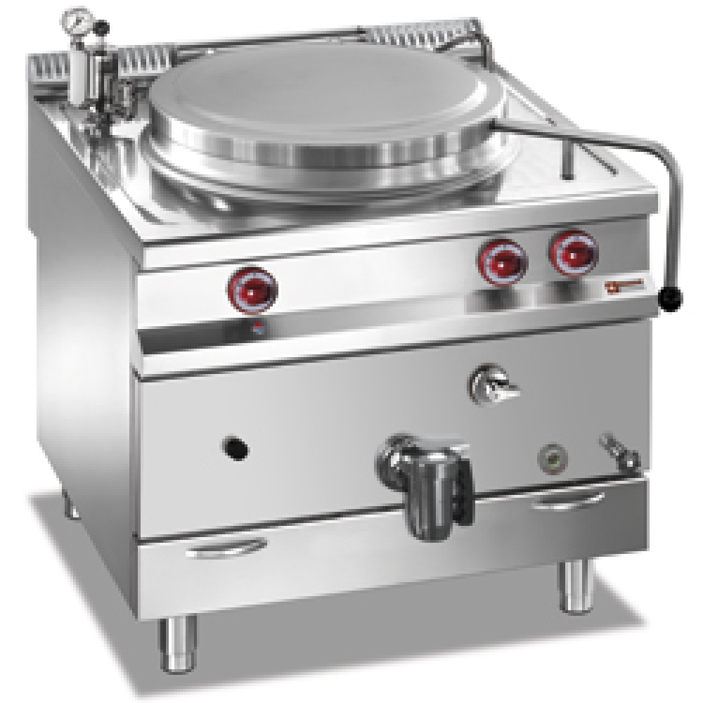 Gas boiling pan, 150-liter tank, indirect heating