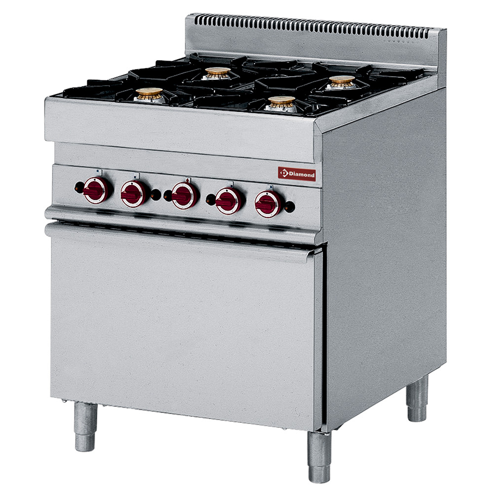 Gas cooker 6 burners, and electric convection oven GN 1/1