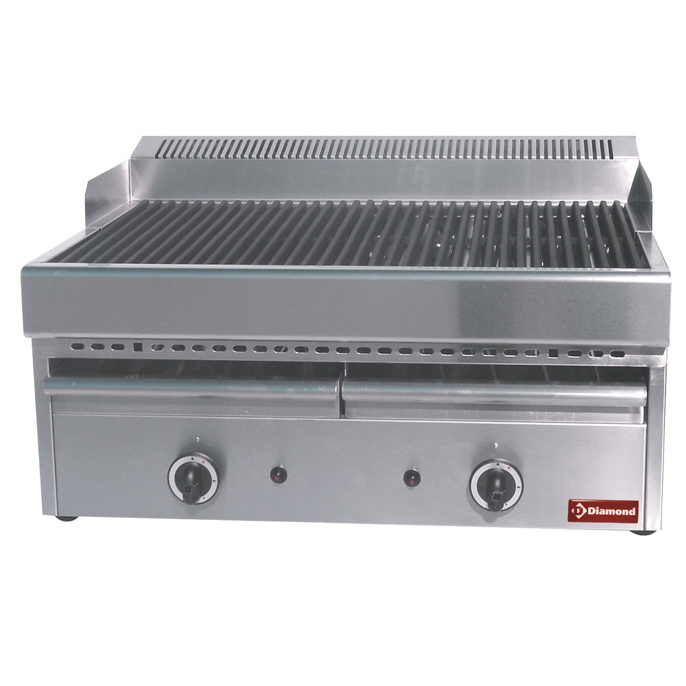 Gas steam-grill with cooking grid in cast iron -Top-