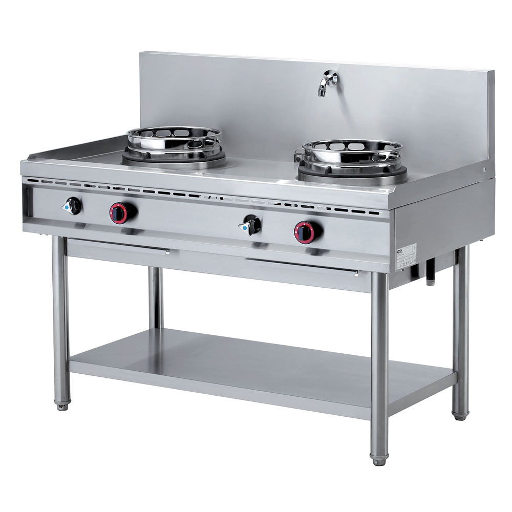 Gas wok stove, 2 fires (13 kW)