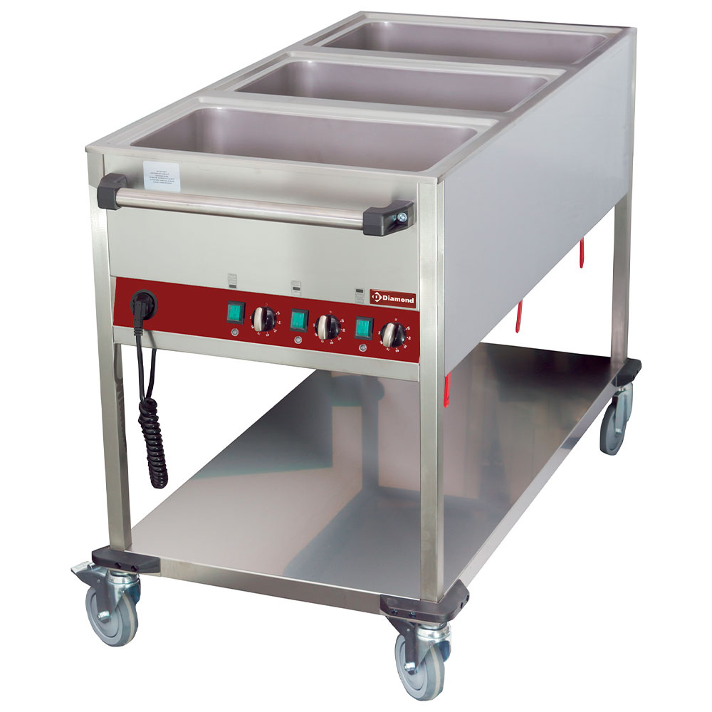 Heated trolley 3 GN 1/1 h 150 mm, 3 temperatures