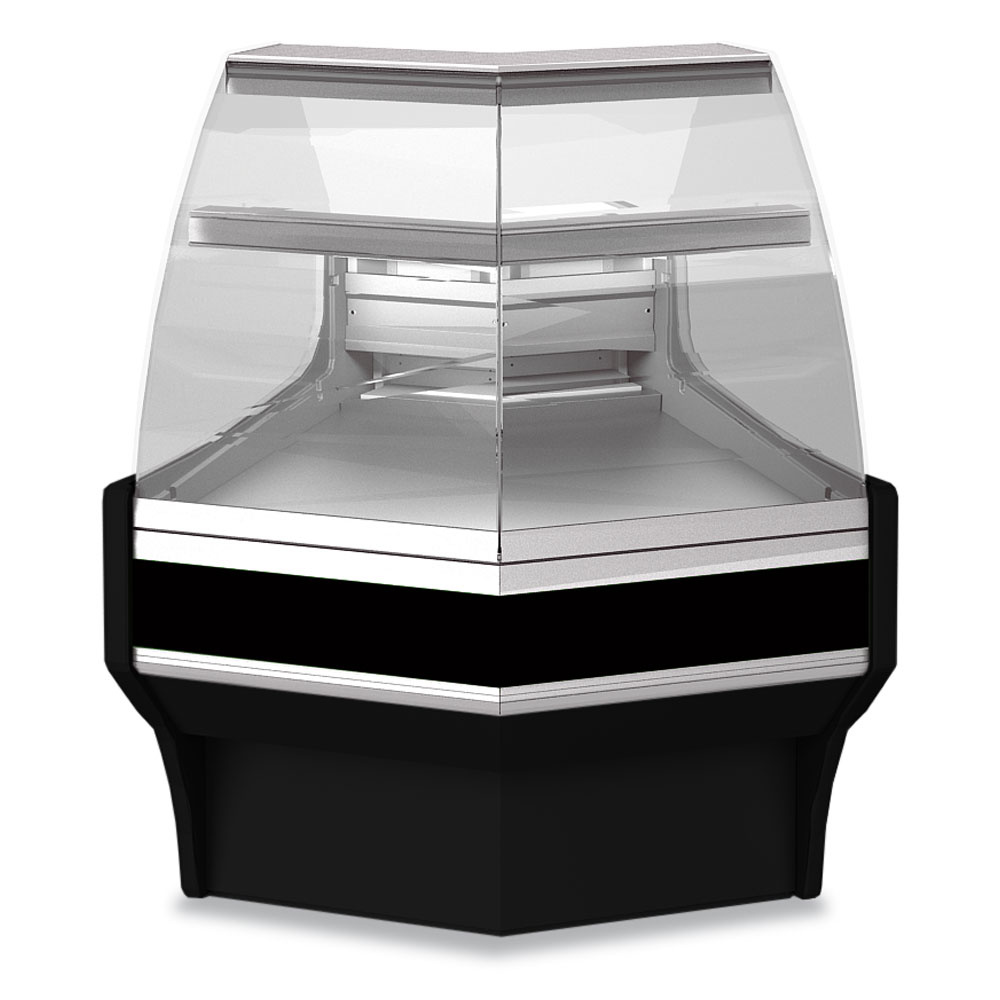 Open angle 45°, neutral,  pastry glass - BLACK
