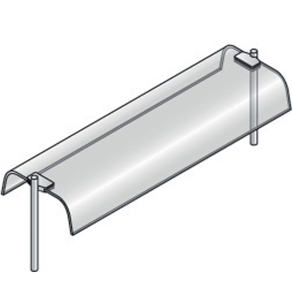 Superstructure with curved glass, double