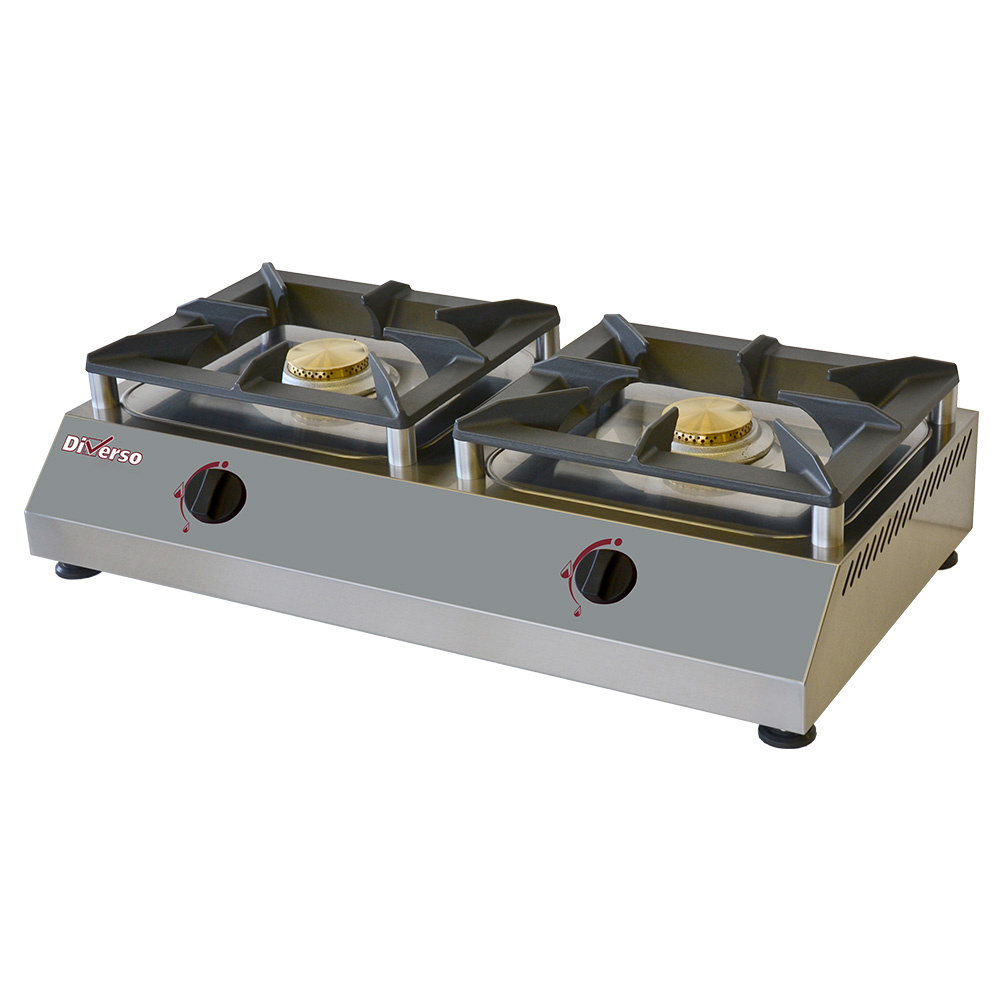 Table top gas stove with 2 burners 5 kW