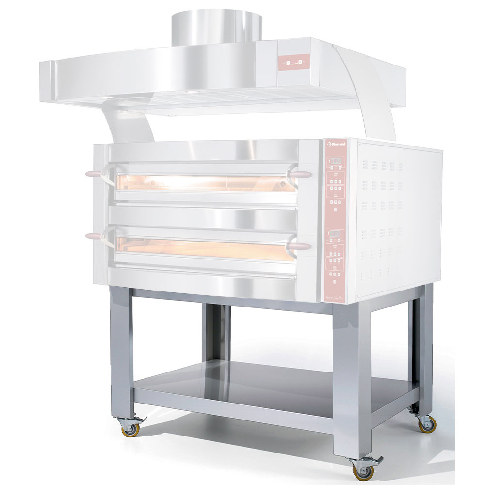 Support "simili inox" x GDX12/35-DP, 4 roues, 2 avec freins