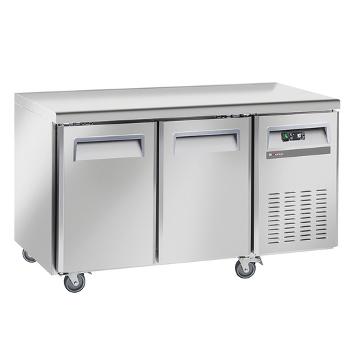 [WR-GTN2-2N] Table frigorifique, ventilé, 2 portes GN 1/1, sur roues, 2 avec freins