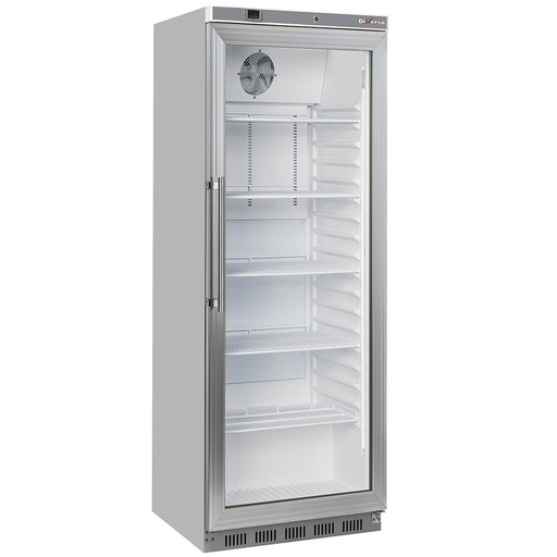 [WR-PG41-XG] Armoire frigorifique, porte vitrée, ventilée, 400 Lit. acier inox