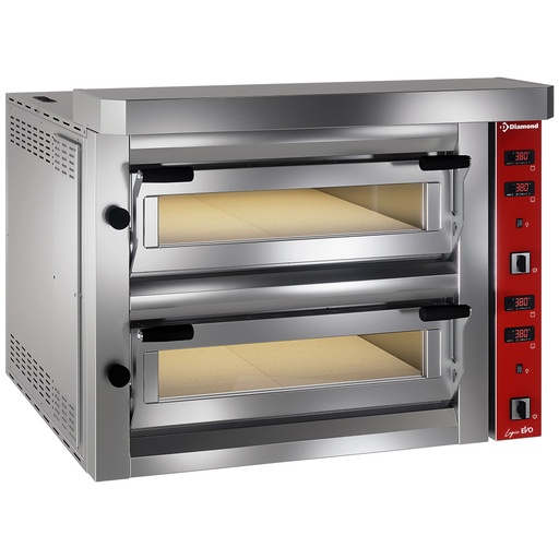 [LFD-08-LX] Electric pizza oven, 2x 4 pizzas 350mm - FULL refractory stone 