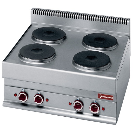 [E65/4P7T] Electric range 4 round cooking plates -Top-