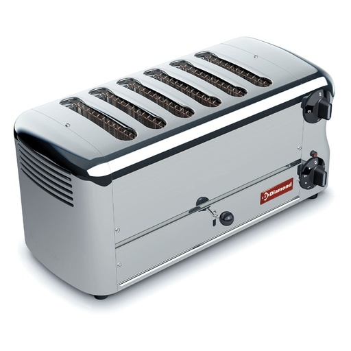 [D6GP-X] Electric roast bread  6 sections - Silver