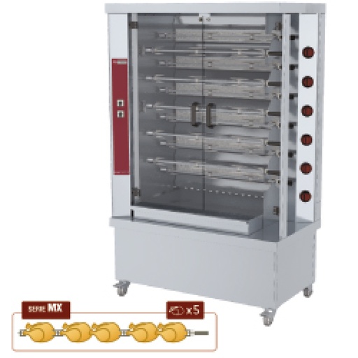 [RVG/112-MX] Chicken gas roaster, 11 spits (55 chickens)