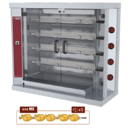 [RVG/4-MX] Chicken gas roaster, 4 spits (20 chickens)