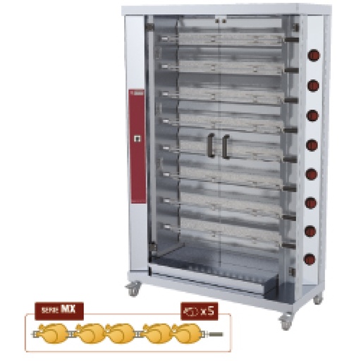 [RVG/8-MX2] Chicken gas roaster, 8 spits (40 chickens)