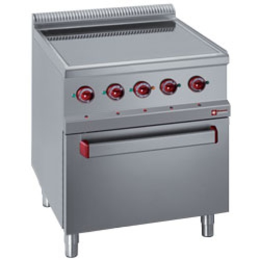 [E77/4VCF7-N] Electric cooker vitroceramics 4 hobs with electric oven GN 2/1