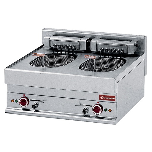 [E65/F20-7T-230V/3-] Electric fryer 2 basins 10 litres -top- "Alpha 650"