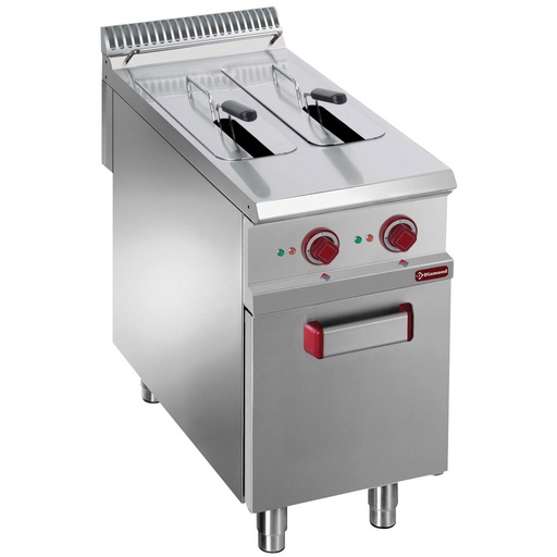 [E9/F2V8A4] Electric fryer 2 vats 8 lit. on closed cupboard