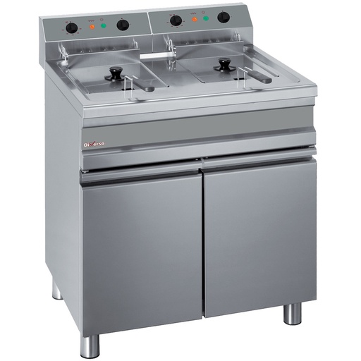 [WR-EF28-E2] Electric fryer, two 14-liter tanks on cupboard