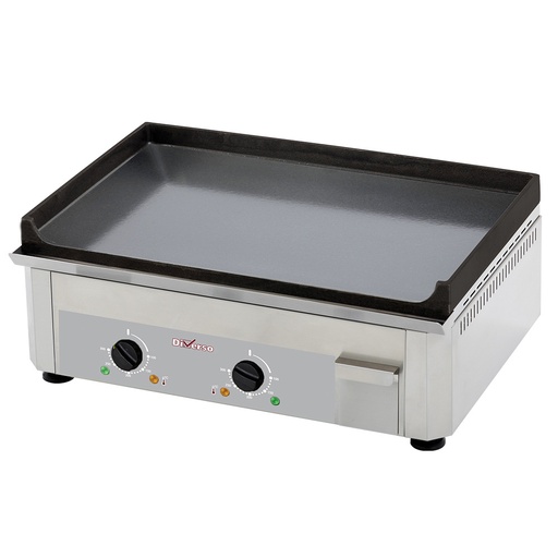 [WR-EP60-SS] Electric griddle plate, double, enamelled