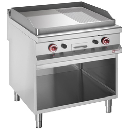 [G99/PMCA2-N] Fry top 2/3 smooth & 1/3 grooved, chromium-plated, open cupboard
