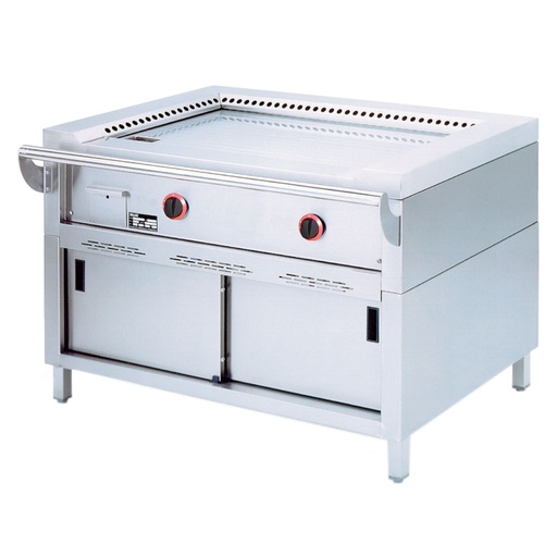 [TPG2-12] Gas "Teppanyaki" plate, 2 areas (2x 7 kW), on cupboard
