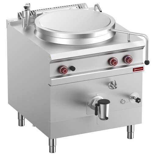 [G9/M15I8-N] Gas boiling pan, 150-liter tank, indirect heating, on cupboard