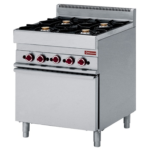 [G65/4BFEV7-230V/3-] Gas cooker 6 burners, and electric convection oven GN 1/1