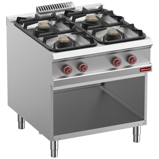 [G9/4BA8-N] Gas stove 4 burners, open cupboard