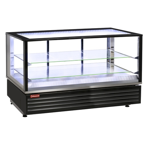 [VHDG-B1] Heated display case EN or GN, ventilated, 2 levels, BLACK
