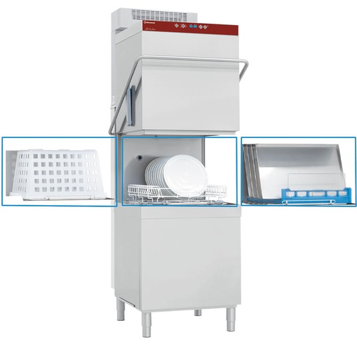 [DCR37/6-AC-RC] Hood dishwasher, basket 600x500 mm + Watersoftener continuously + condenser-recuperator of the steam