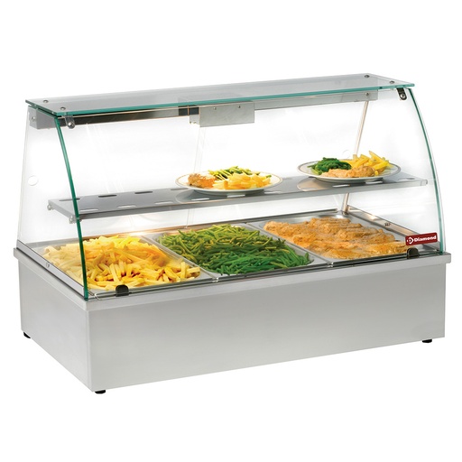 [VBE-311] Hot display case, bain-marie 3 GN 1/1, panoramic
