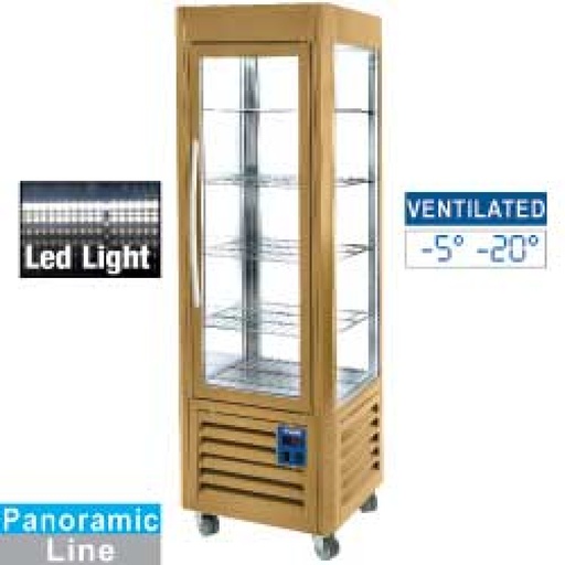 [SNE/GB-C1] Panoramic display,  5 shelves, ventilated, 360 LT, Gold