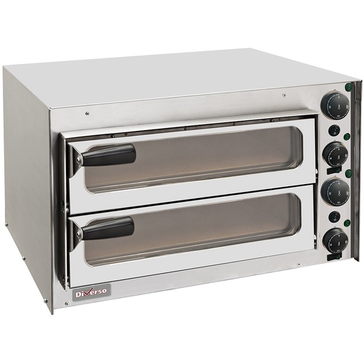 [WR-PZ35-PV] Pizza oven 350 mm, with glass door, double chamber