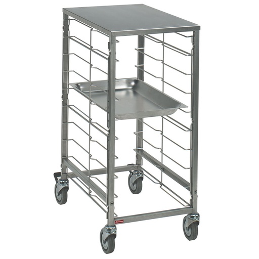 [CG17/B] Plate trolley 7x GN 1/1, space 75 mm, with top in stainless steel