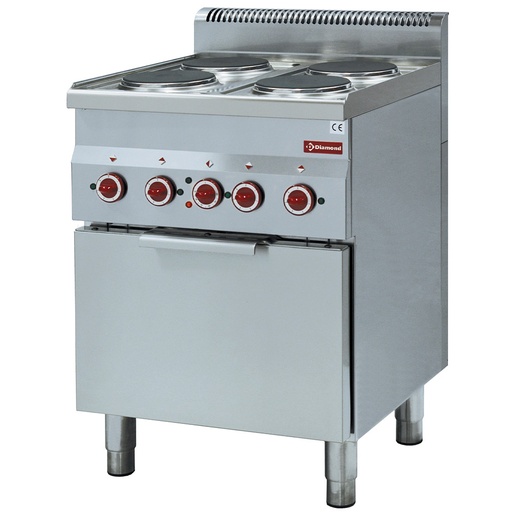 [E60/4PFV6] Range 4 hobs and electric convection oven GN 2/3